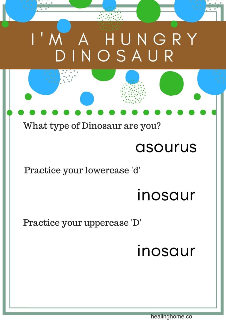 Preschool dinosaur worksheet