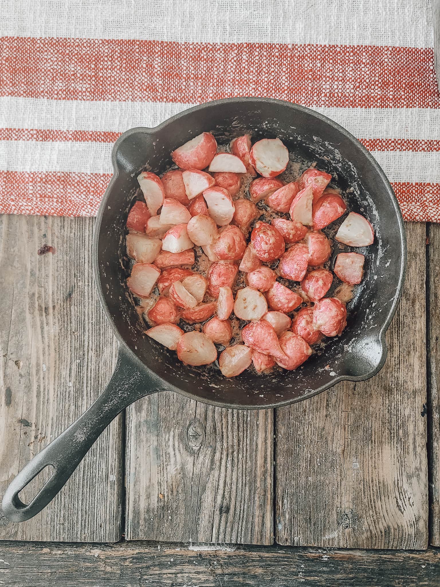 pan fried radishes
