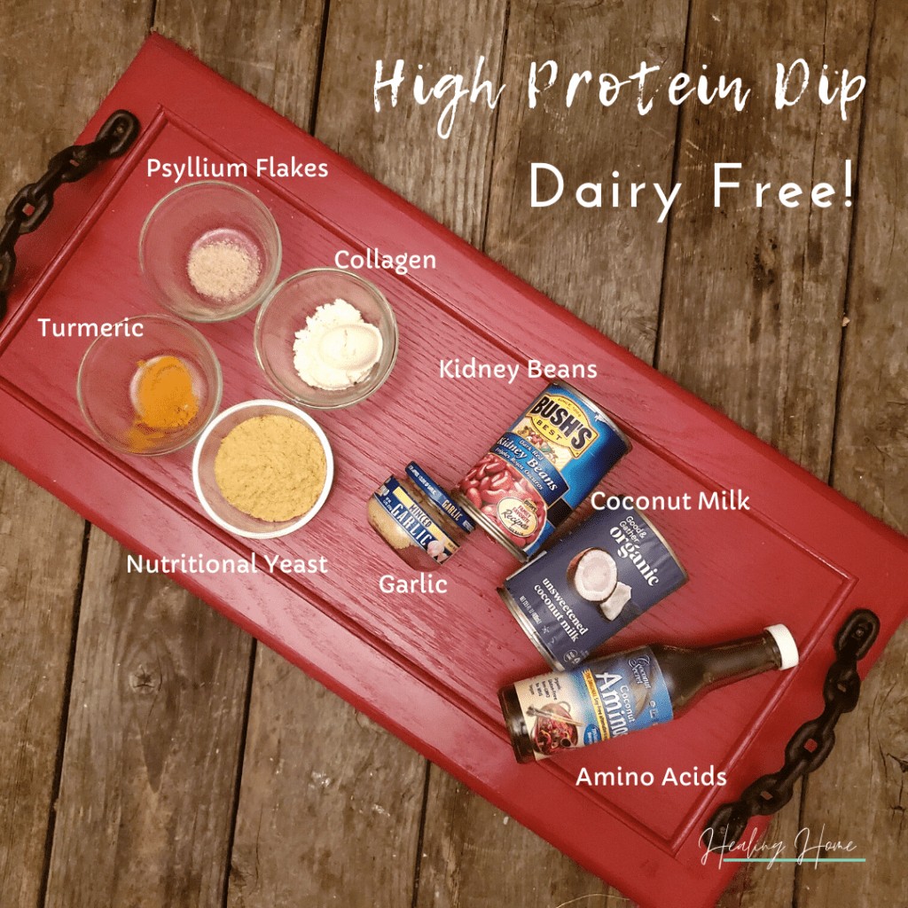 high protein dip ingredients laid out
