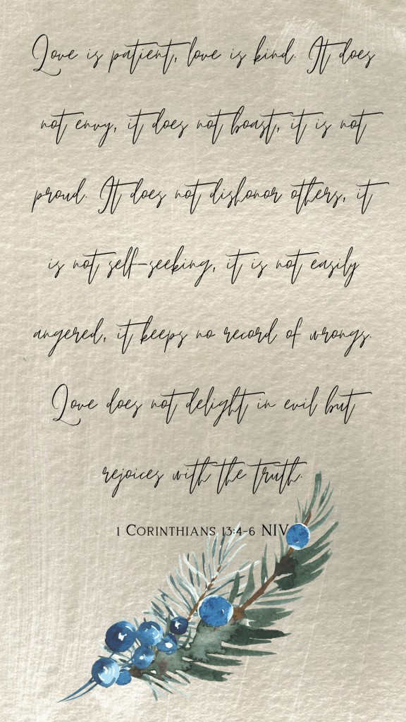 1 Corinthains 13:4-6 NIV passage 
