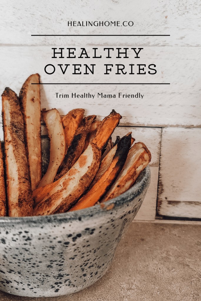 healthy oven fries on a table 