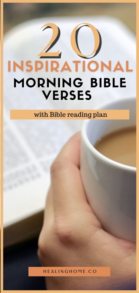 Inspirational morning Bible verses. With a cup of coffee. 