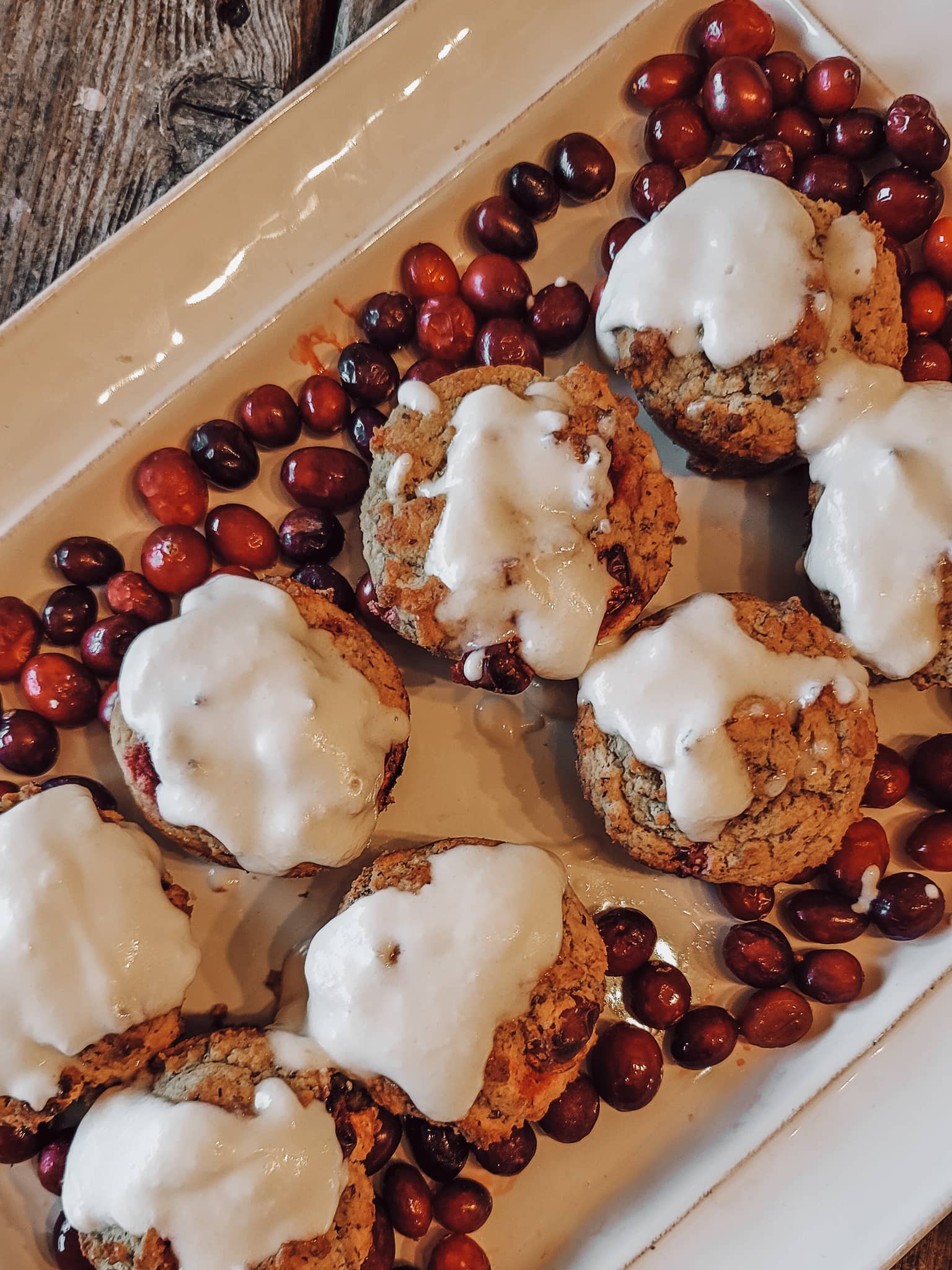 glazed cranberry muffins