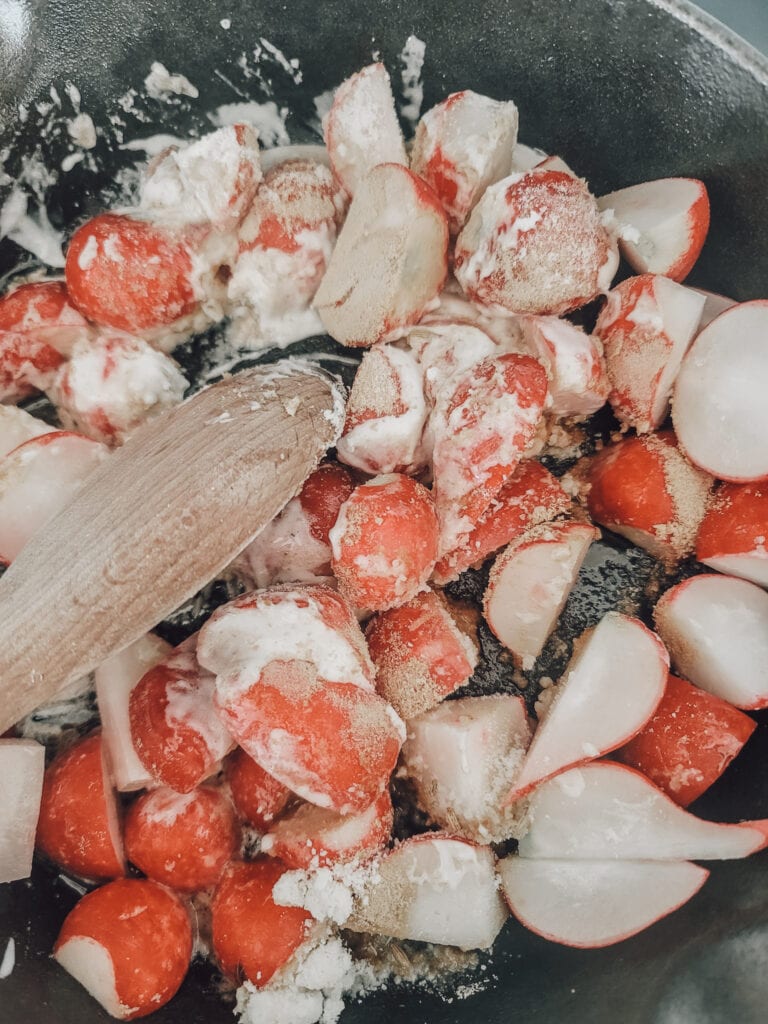 pan fried radishes