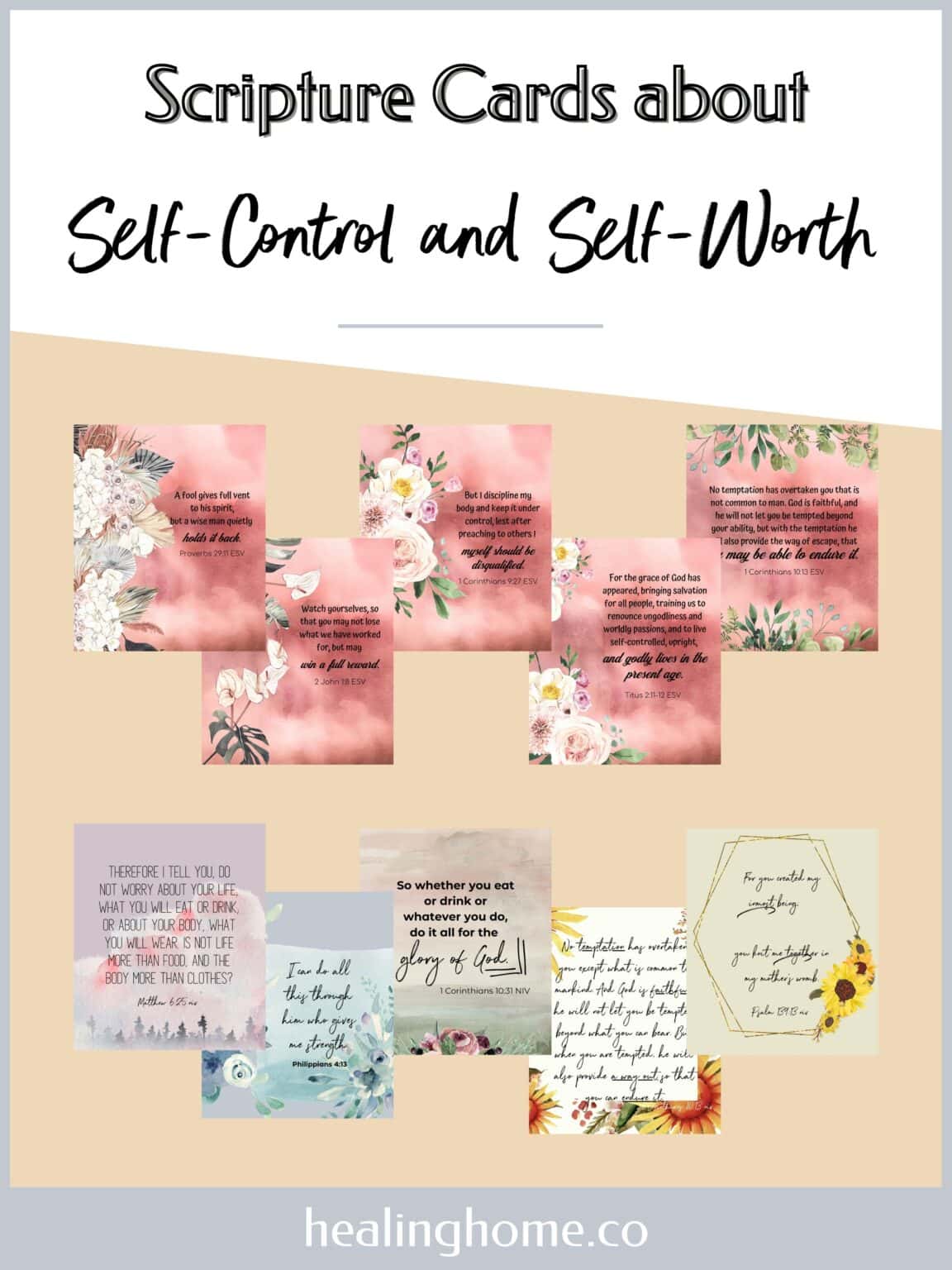 100+ Free Printable Scripture Cards | Healing Home