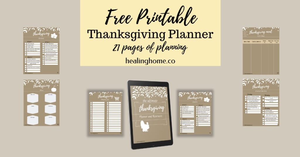 social media printable thanksgiving planner