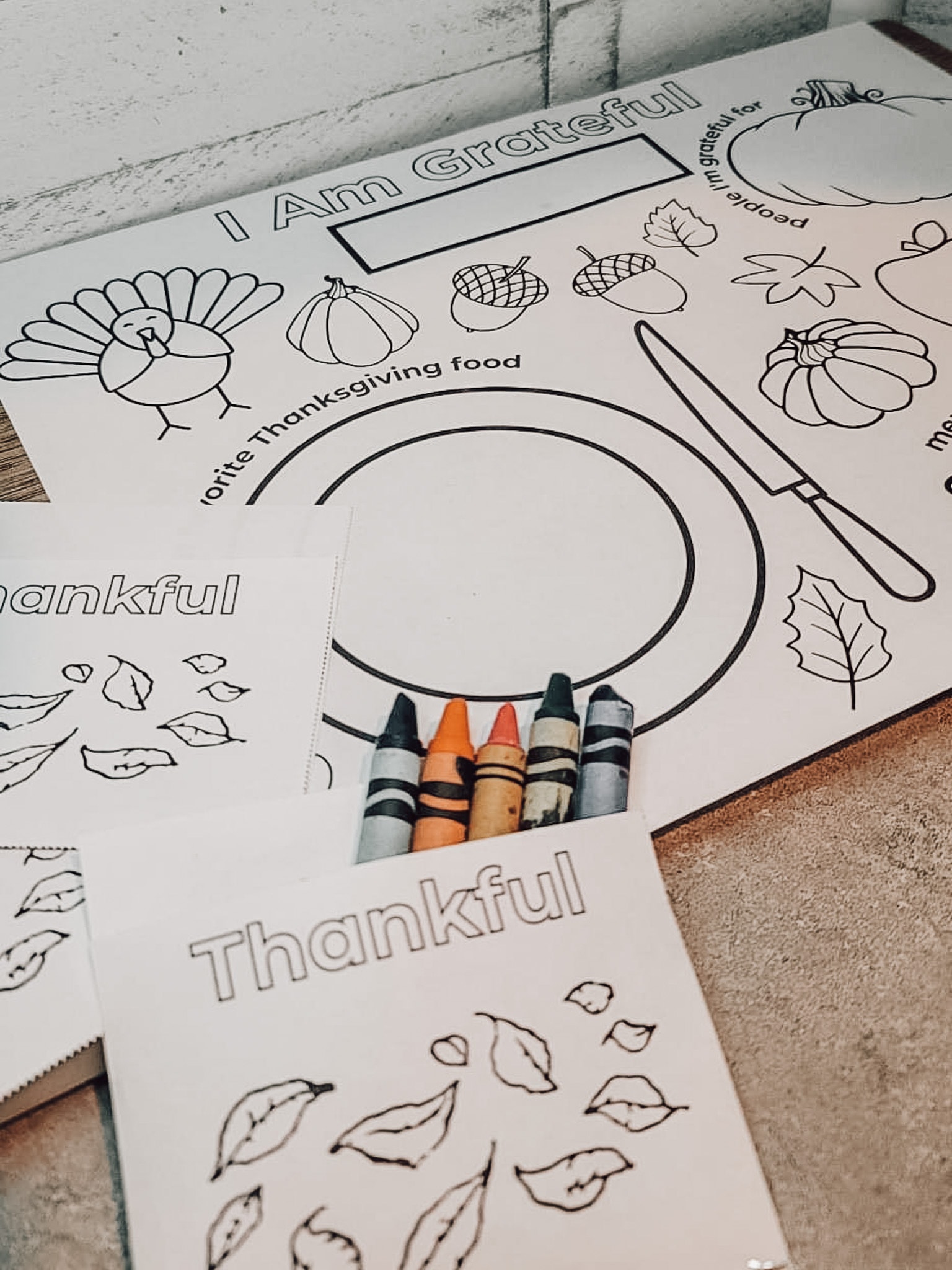 coloring thanksgiving placemats