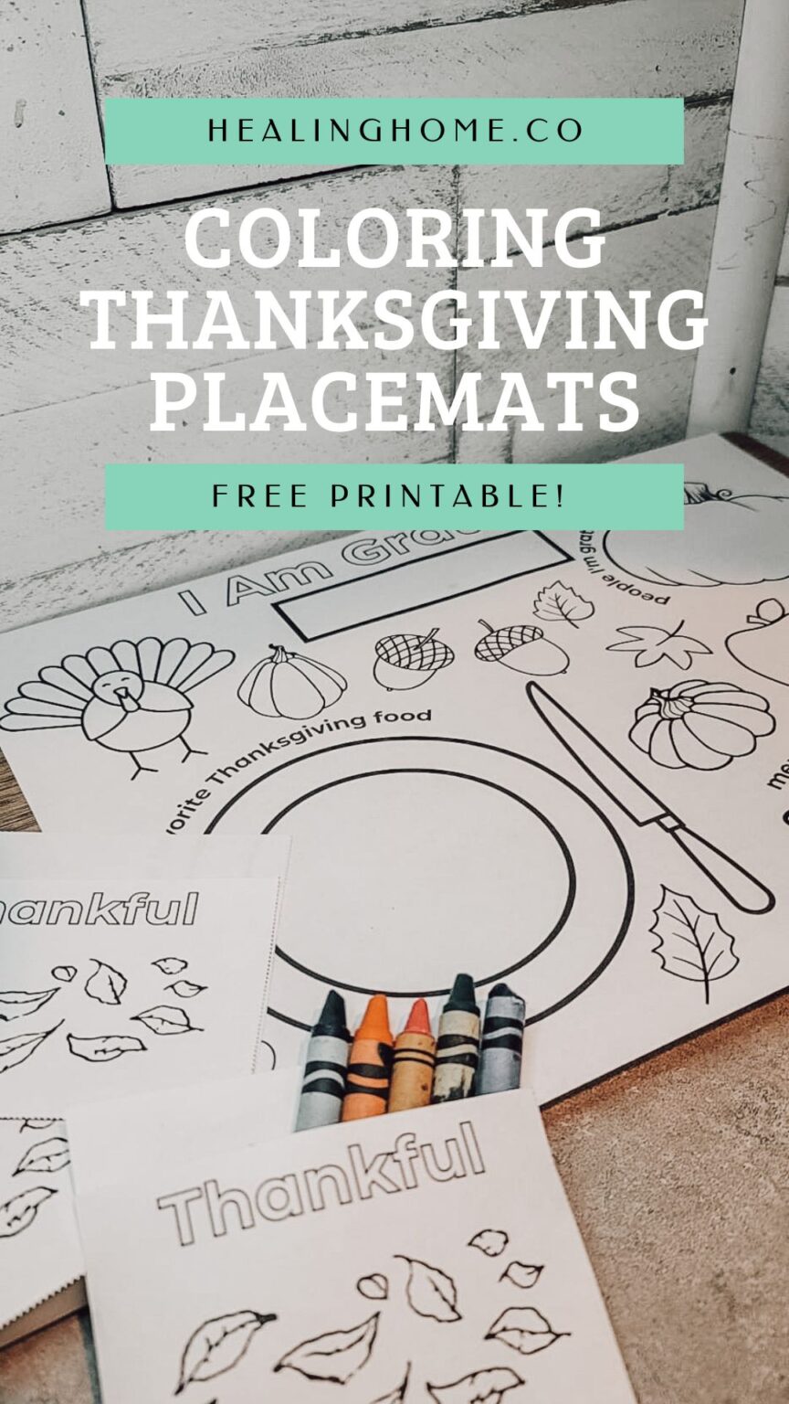 FREE Printable Coloring Thanksgiving Placemats