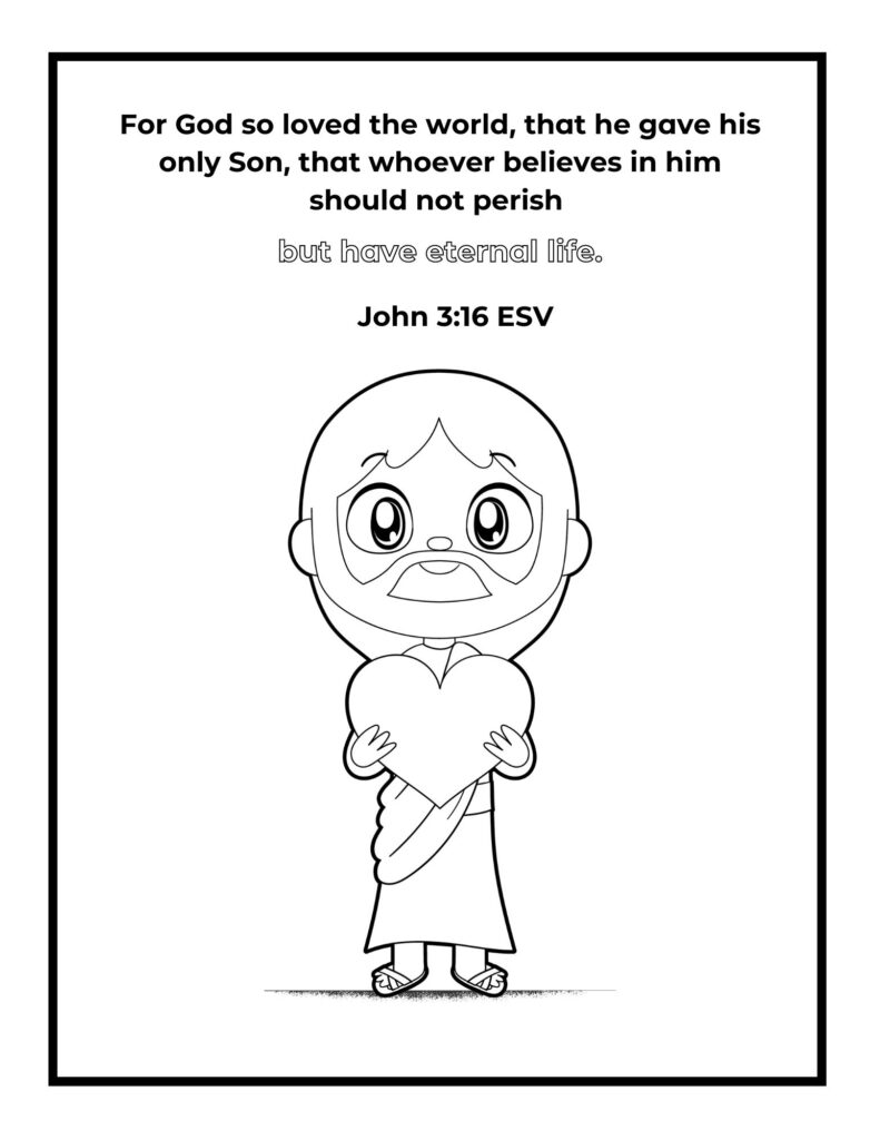 love coloring pages. Jesus holding heart