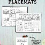 Printable easter placemats with eggs in background