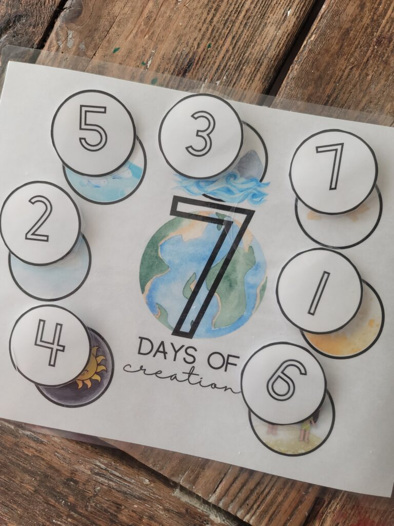 7 days of creation printable