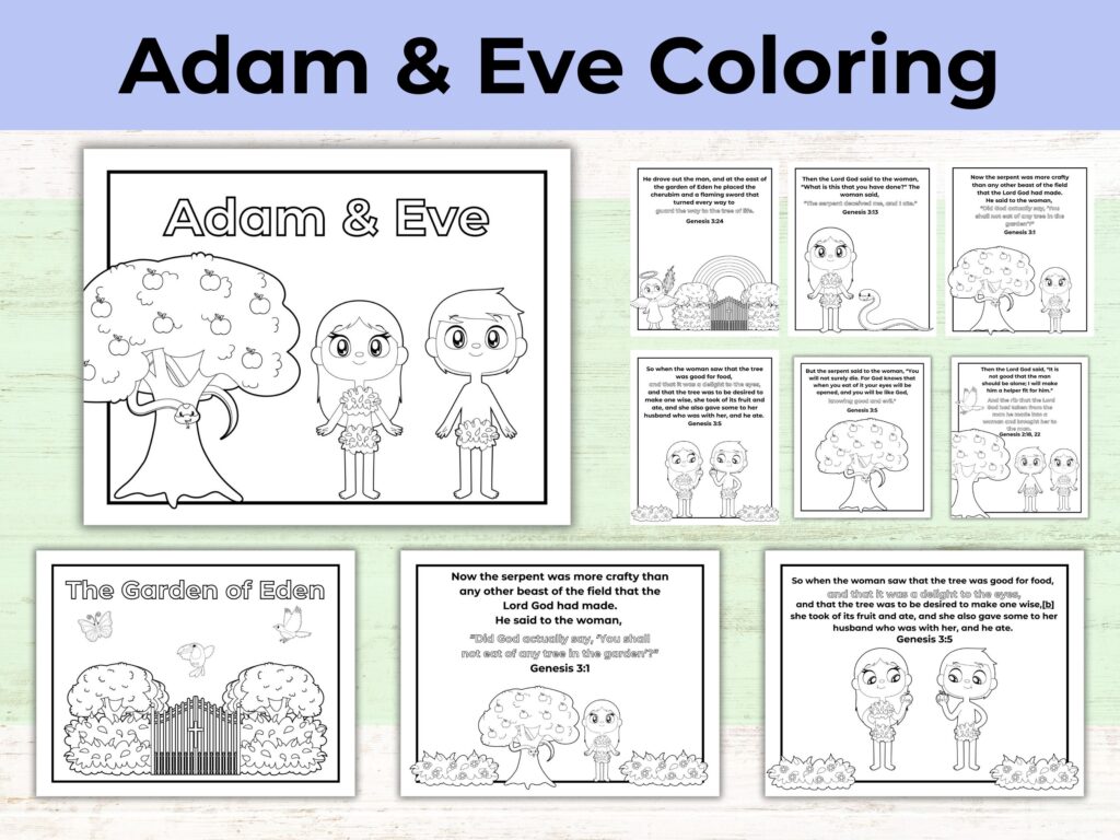 Adam and Eve Coloring Pages | Healing Home