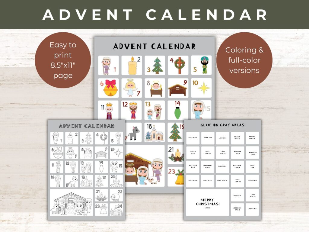 printable advent calendar