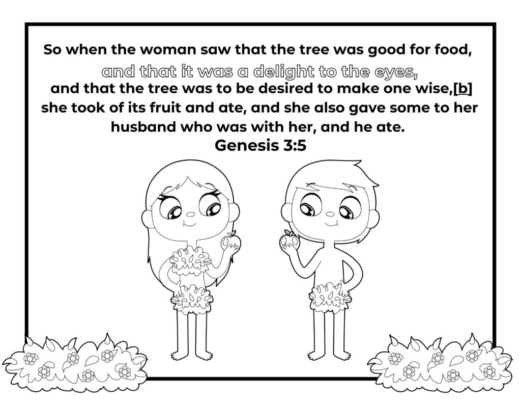 Adam and Eve Coloring Pages 