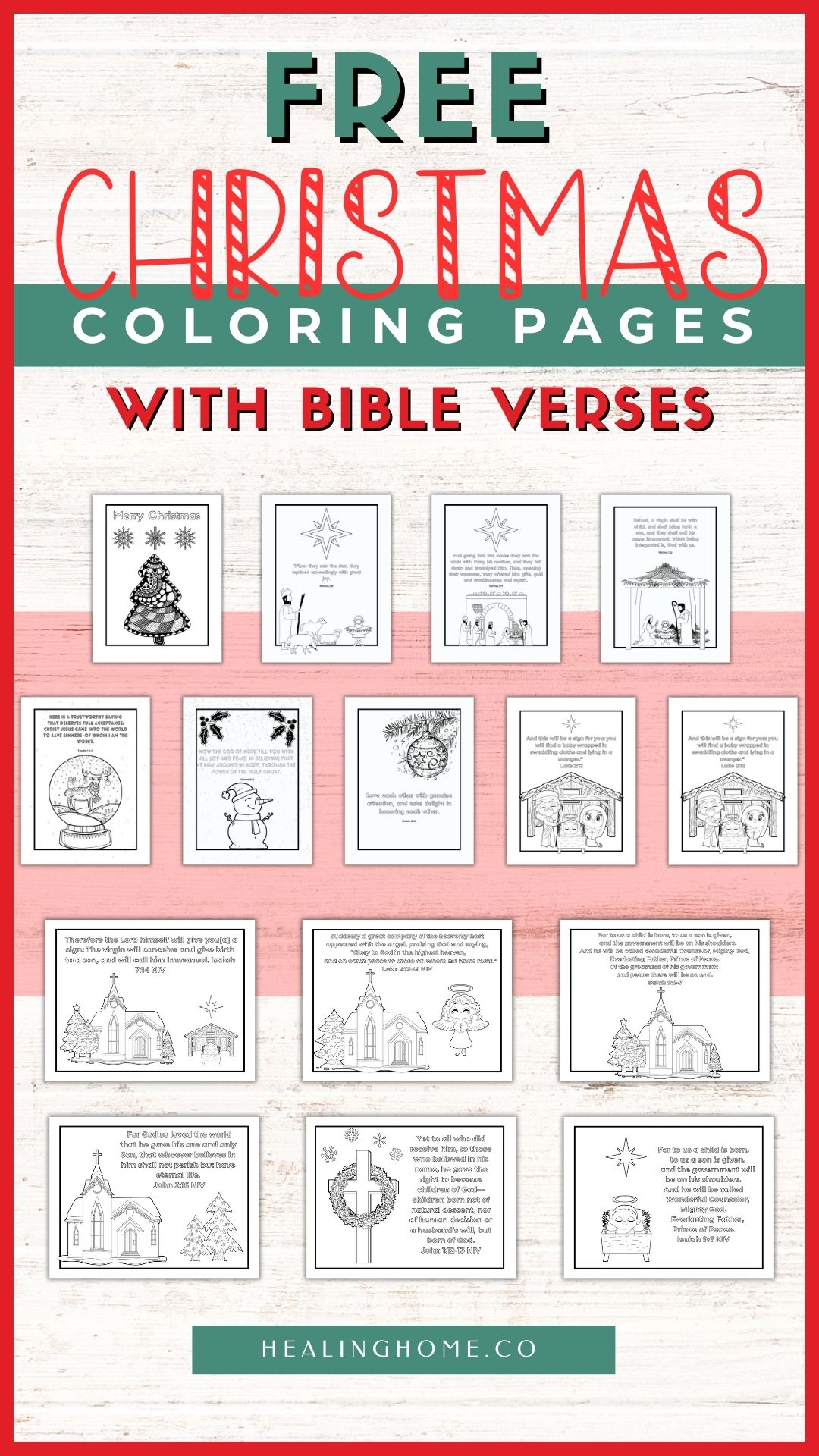 15+ Free Christian Christmas Coloring Pages with Bible Verses | Healing ...