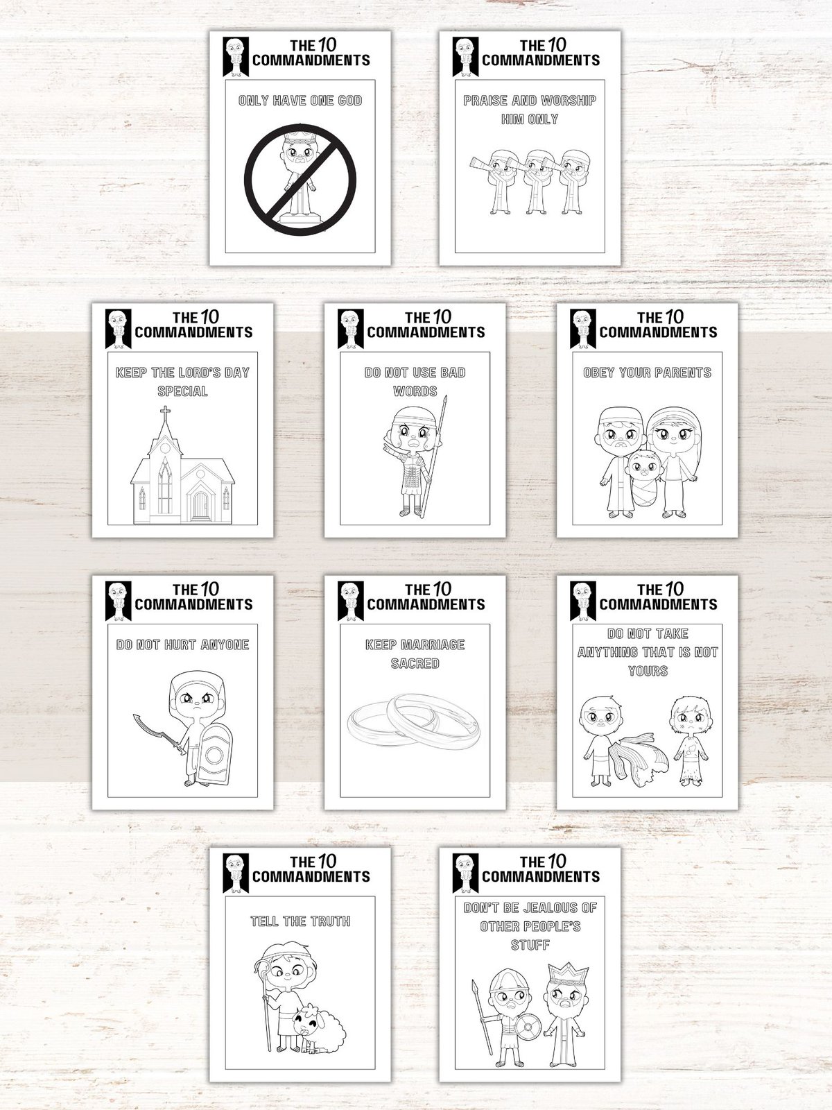 Free 10 Commandments Coloring Pages | Healing Home
