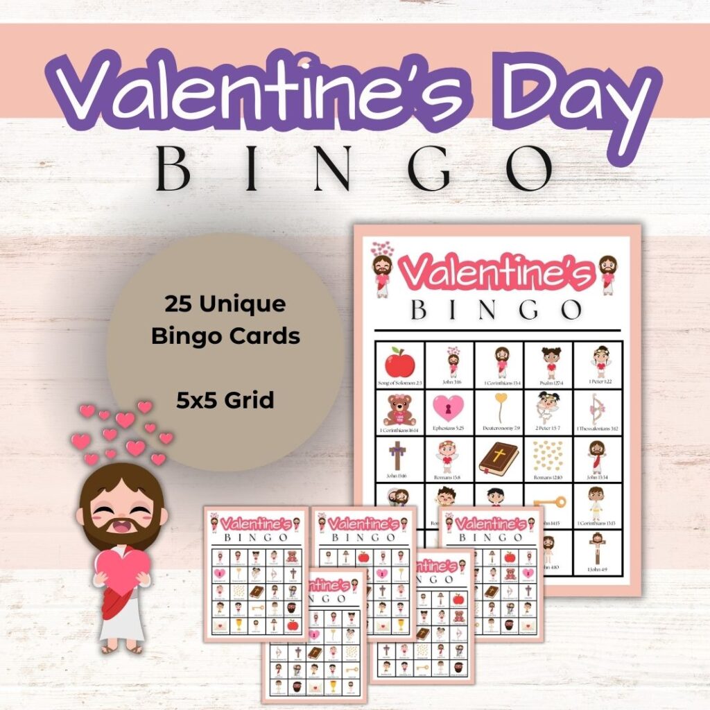 Free printable Christian Valentine Bingo Cards 
