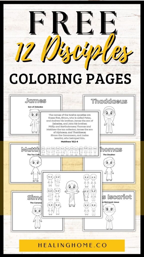 Free 12 Disciples coloring pages 
