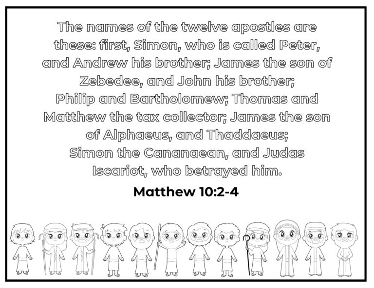Free 12 Disciples Coloring Pages | Healing Home
