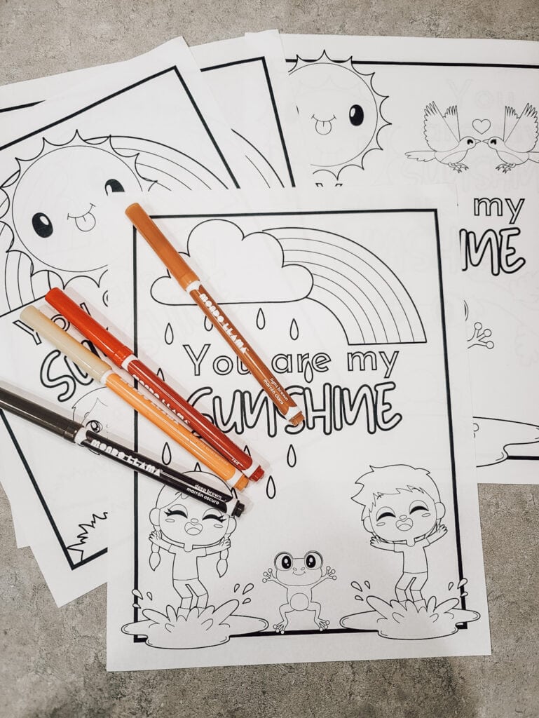 You are my sunshine coloring pages