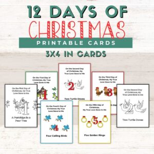 12 Days of Christmas Cards Printable (Free!) | Healing Home