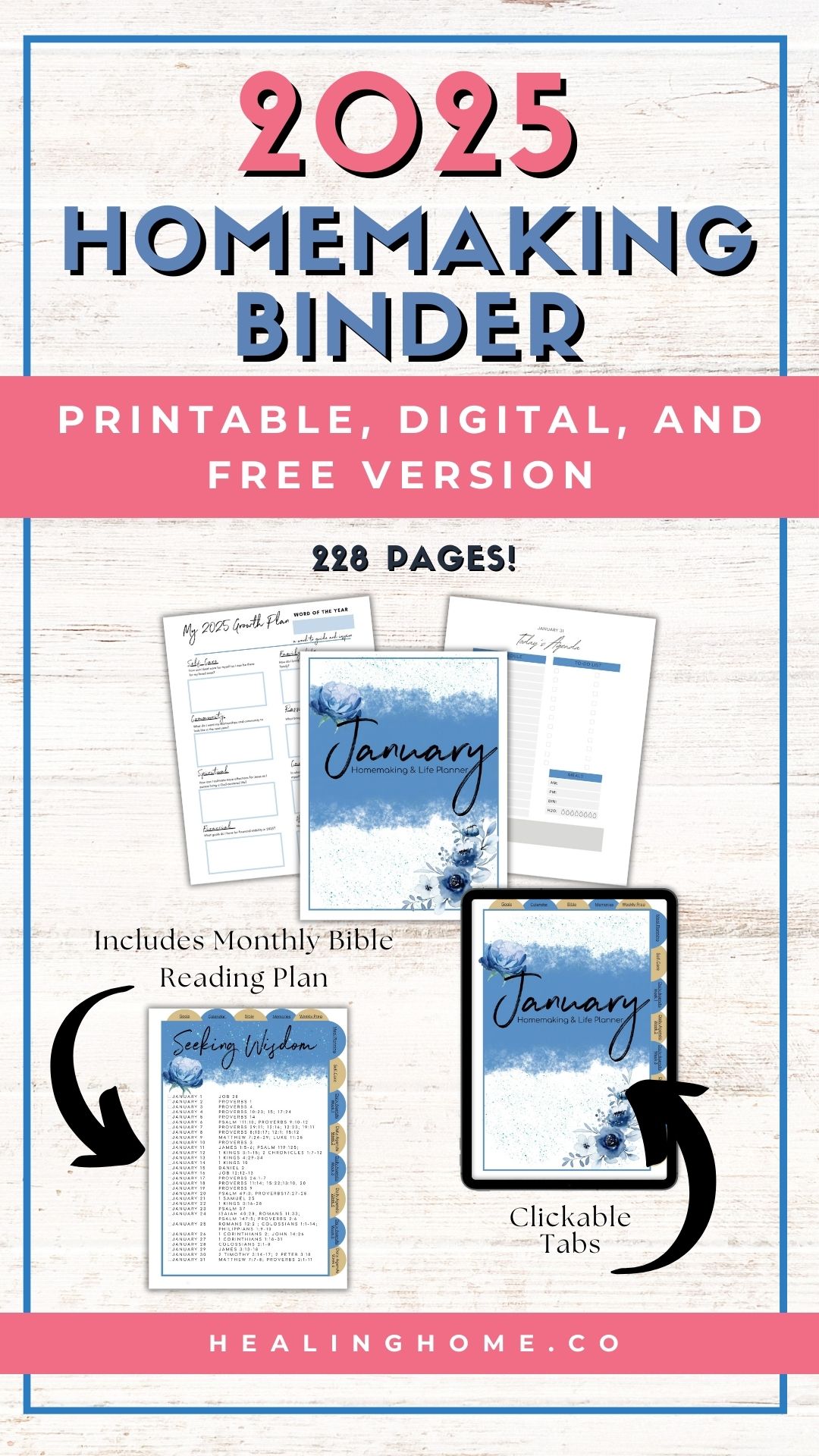 Homemaking Binder with Free Printables (Monthly) | Healing Home