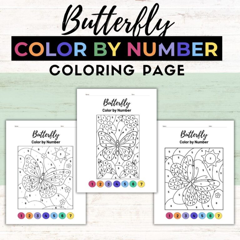 Butterfly Color by Number Printable | Healing Home