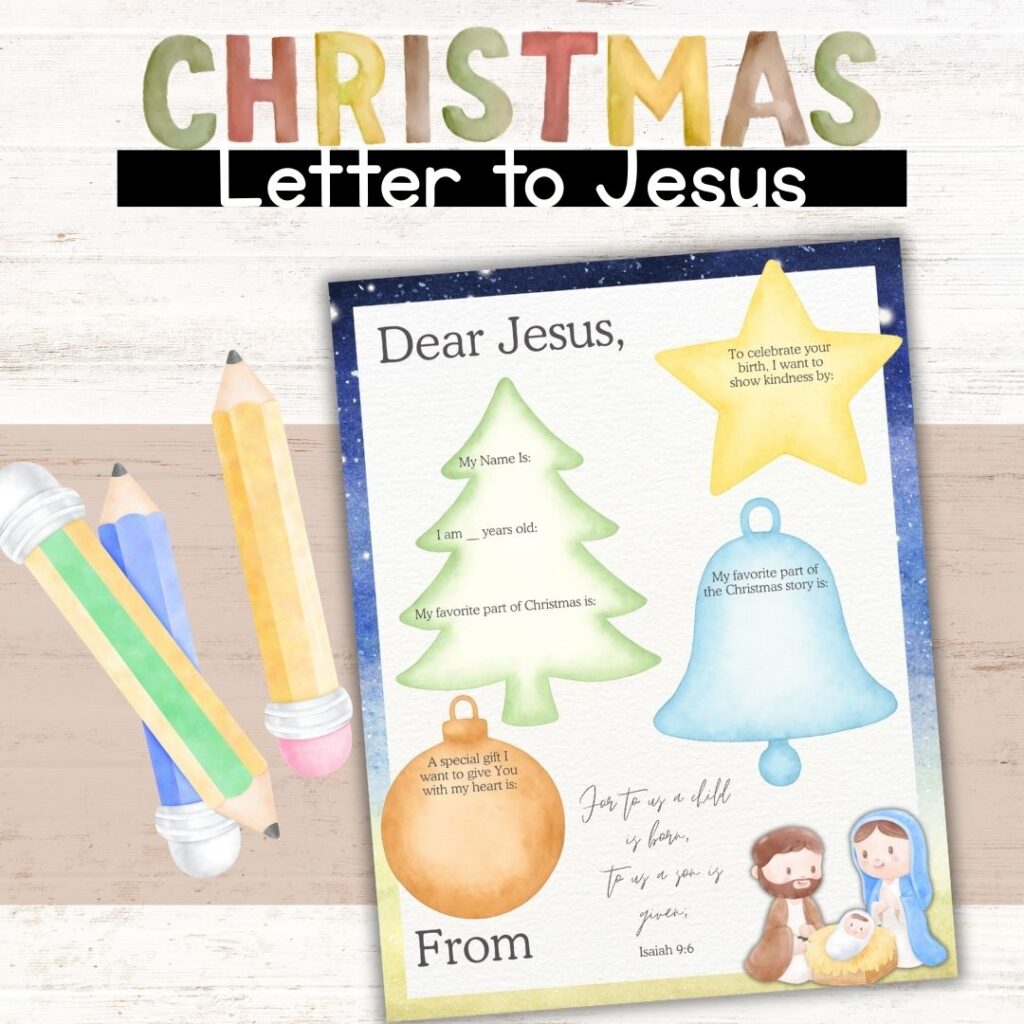 1 christmas letter to jesus printable for kids | healing home
