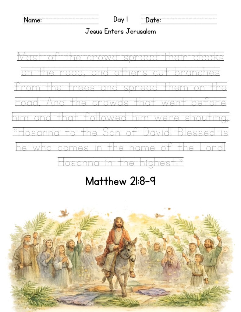 easter handwriting worksheets