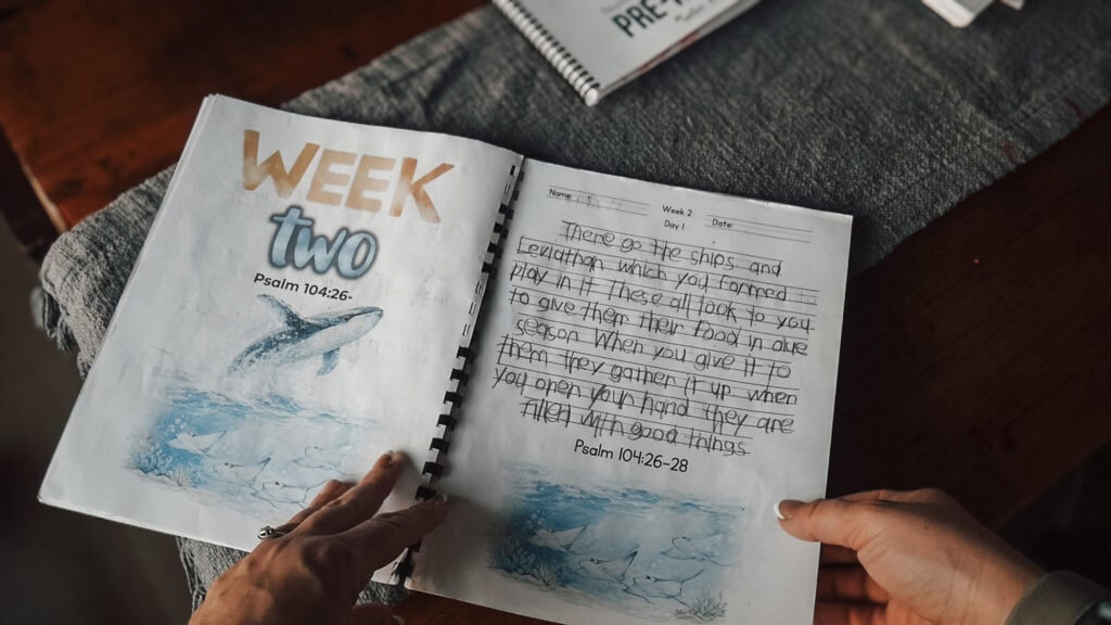 Oceans unit study page from Gather ’Round review at Healing Home.