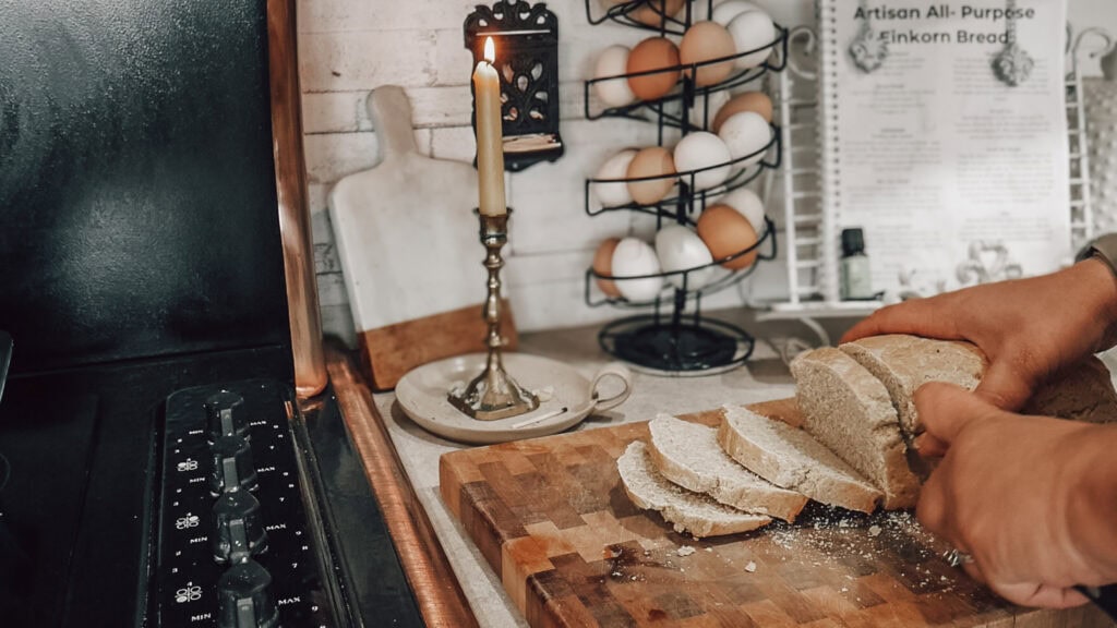 Spring homemaking einkorn bread