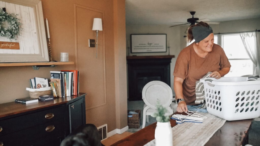 Finding Joy in Your Home - mom doing laundry