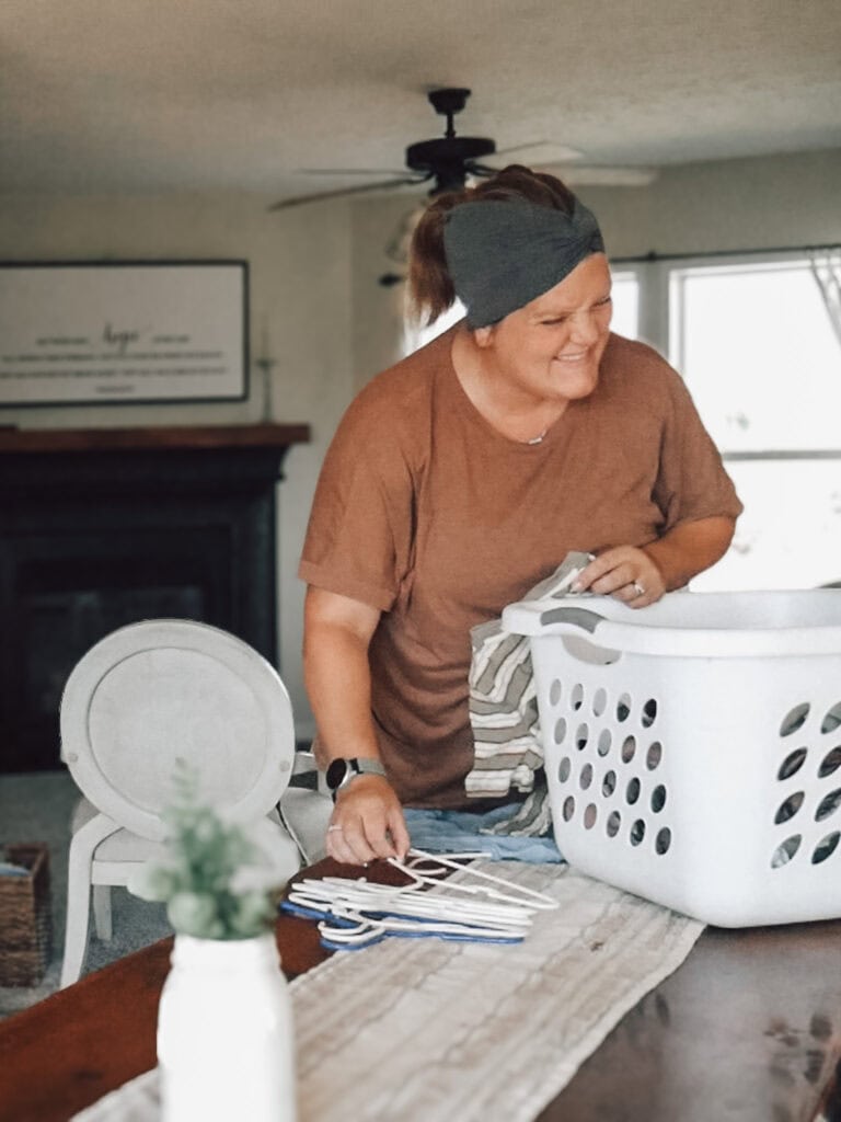 Finding Joy in Your Home - mom doing laundry
