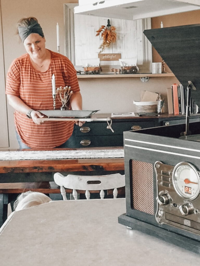 Fall Homemaking - mom setting up dining room - what if you don't have to do everything?