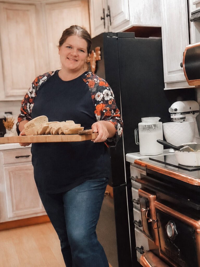 Pockets of peace - mom holding homemade bread